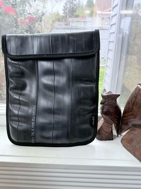 Black Recycled Inner Tube Sleeve iPad Case